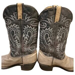 Durango Western Boots M/W Size 7/9 Gray & Dark Blue Faux Leather